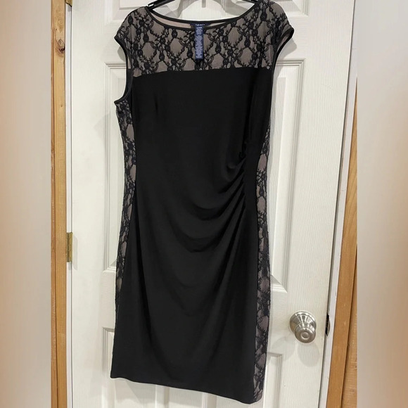 Fully Lined Chaps Dress with Lace Details Black XL - Picture 1 of 8
